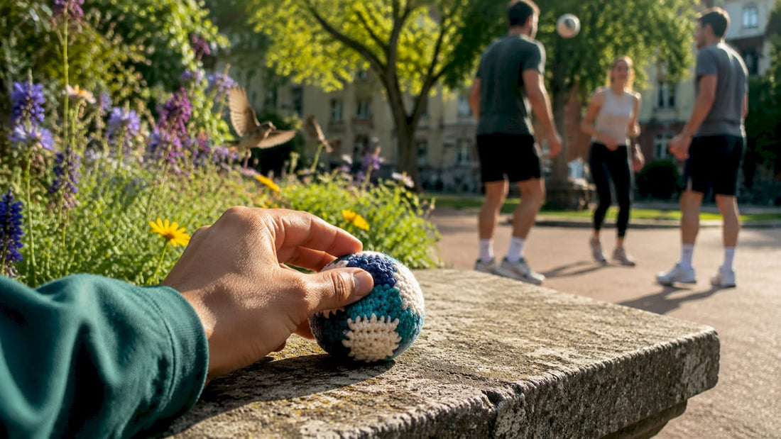 Hand touching quality cotton crochet hacky sack